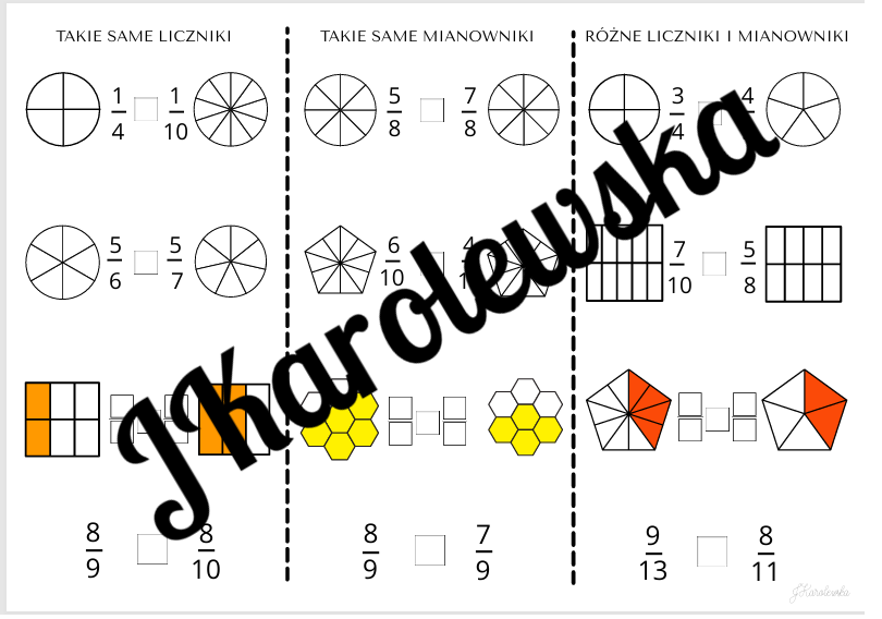 Porównywanie ułamków