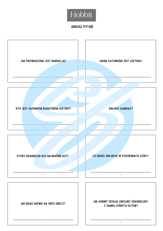 Hobbit, czyli tam i z powrotem – J.R.R. Tolkien | Interaktywne karty do lektury