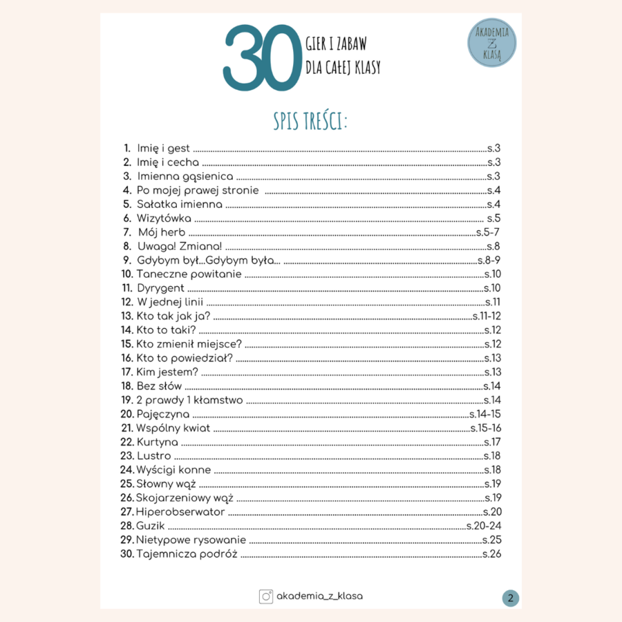 30 GIER I ZABAW DLA CAŁEJ KLASY