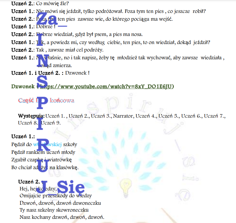 Scenariusz zakończenia szkoły na wesoło