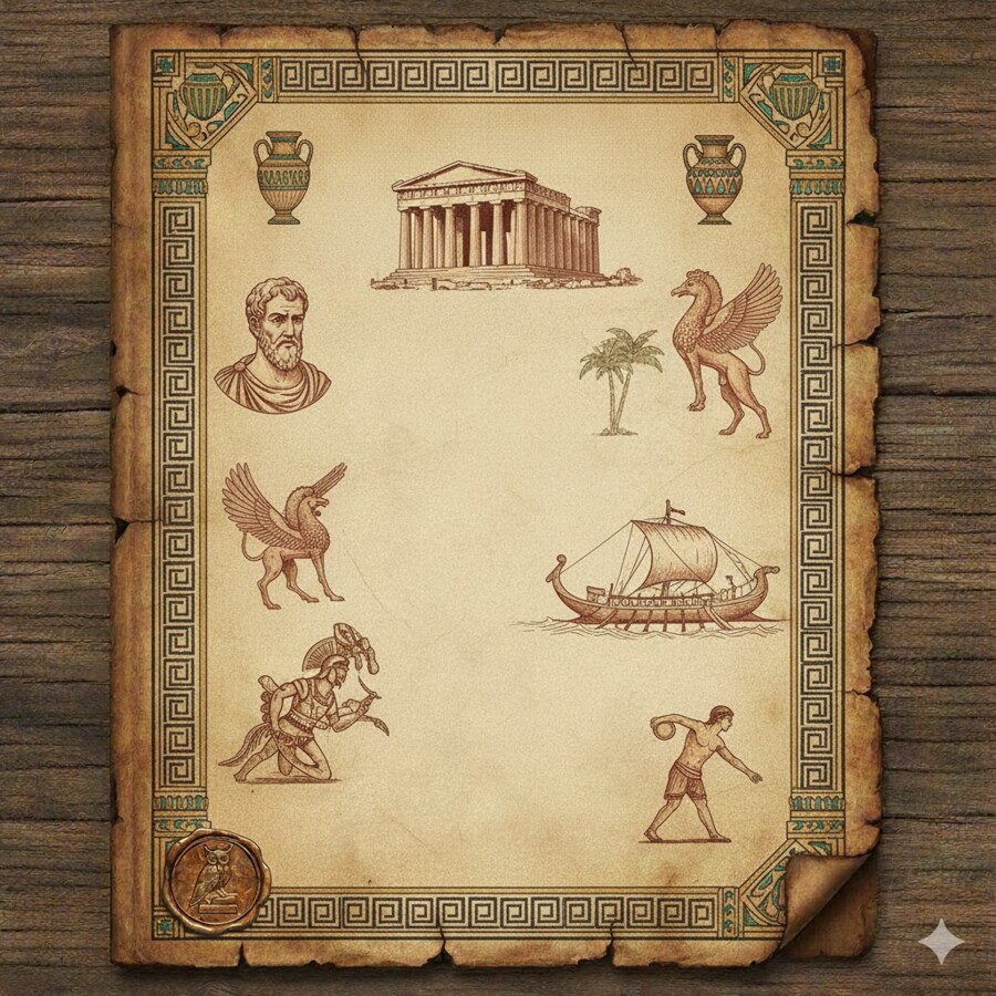 KRZYŻÓWKA – „STAROŻYTNA GRECJA” – MATERIAŁ DYDAKTYCZNY