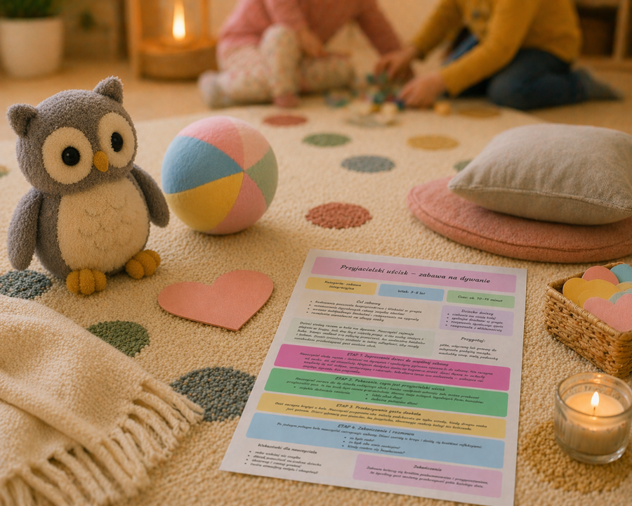 Przyjacielski uścisk – zabawa na dywanie