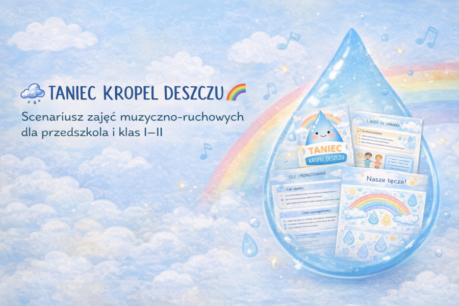 Taniec kropel deszczu – scenariusz zajęć ruchowych