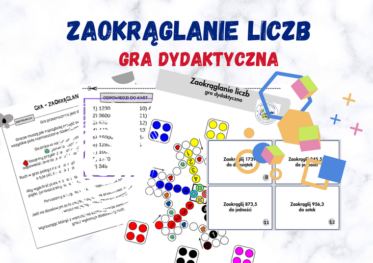 Zaokrąglanie liczb - gra planszowa