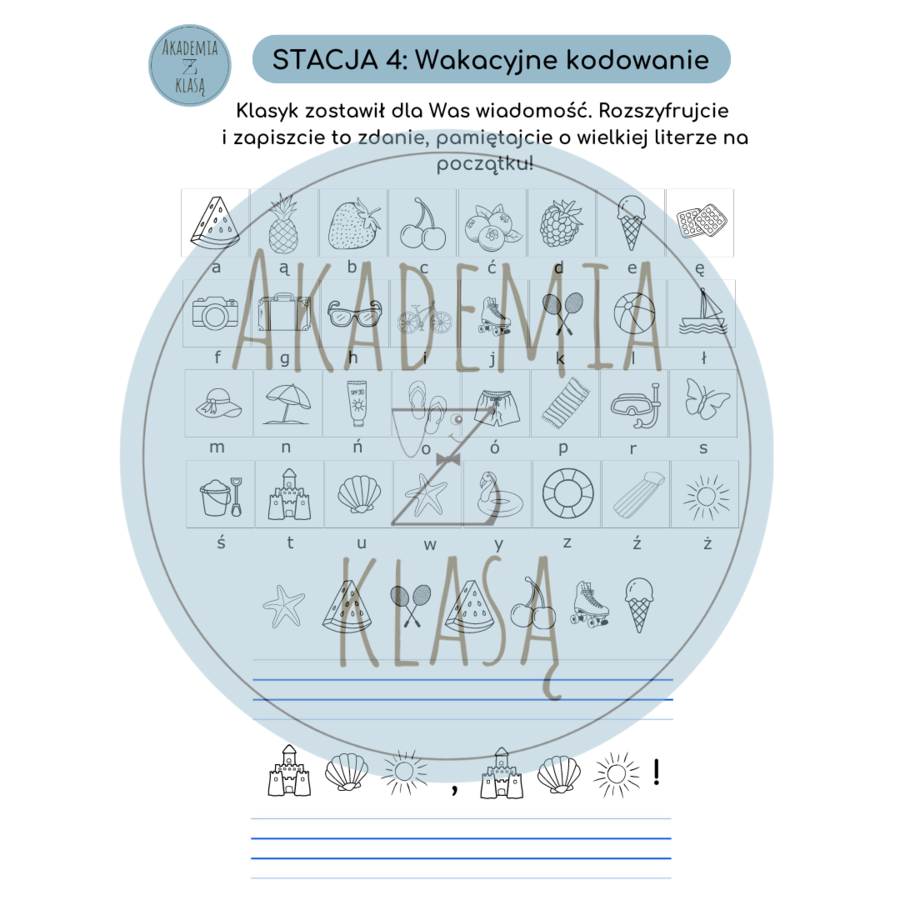 5 STACJI ZADANIOWYCH dla kl.1 – WAKACYJNA PRZYGODA Z KLASYKIEM