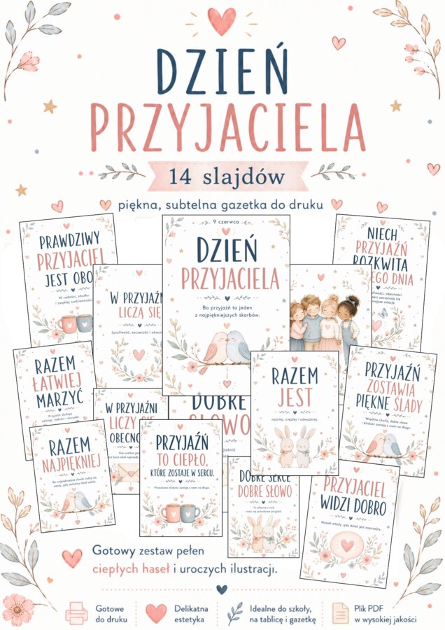 💛 DZIEŃ PRZYJACIELA – 14 slajdów do druku 💛