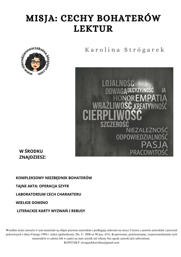 MISJA: CECHY BOHATERÓW LEKTUR