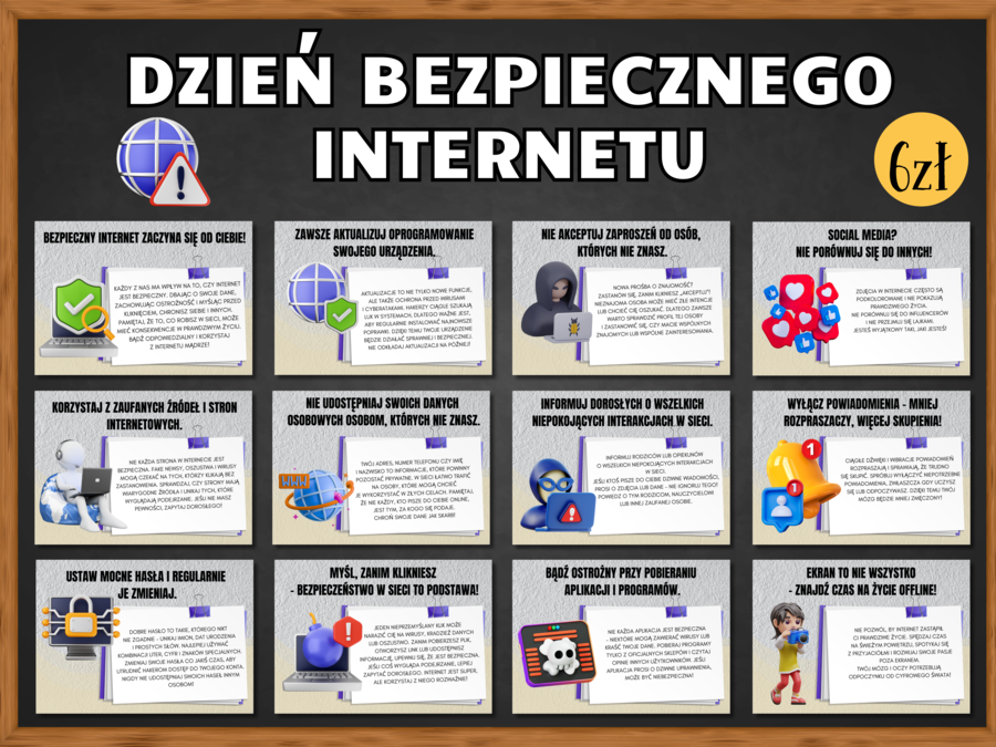 DZIEŃ BEZPIECZNEGO INTERNETU - zestaw 25 plansz edukacyjnych