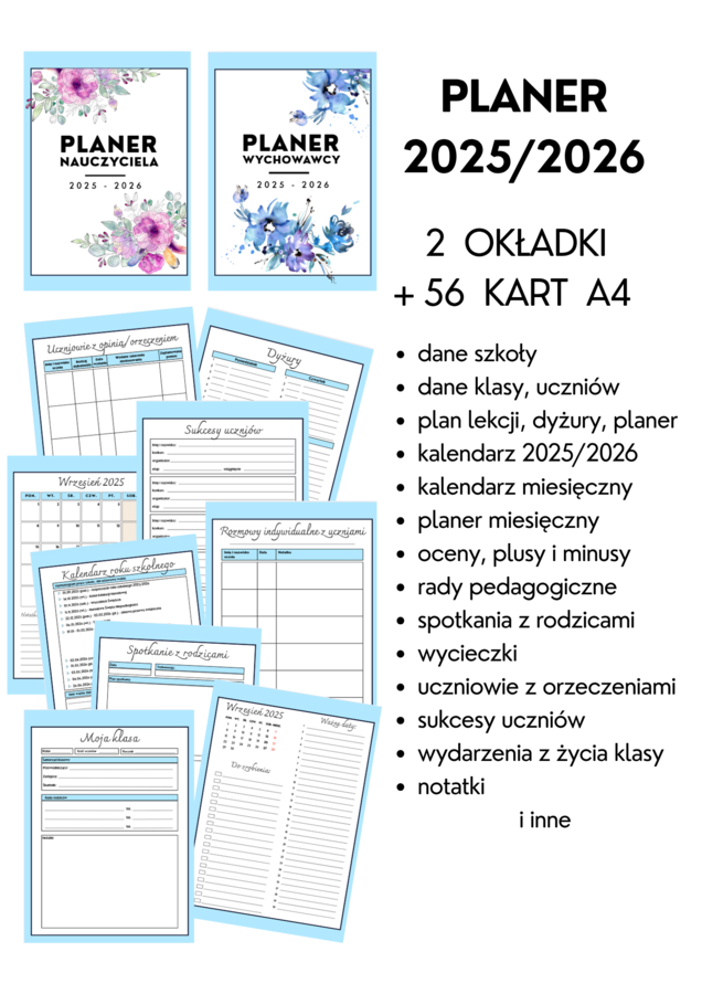 Planer 2025/2026 dla nauczyciela lub wychowawcy