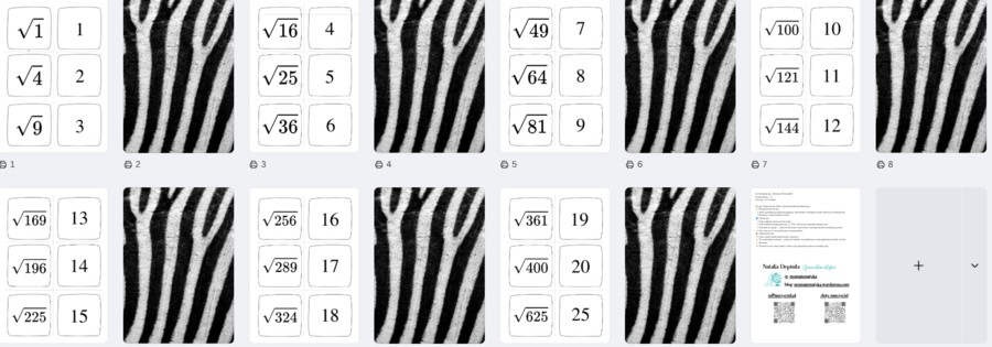 Memory "Pierwiastki kwadratowe"