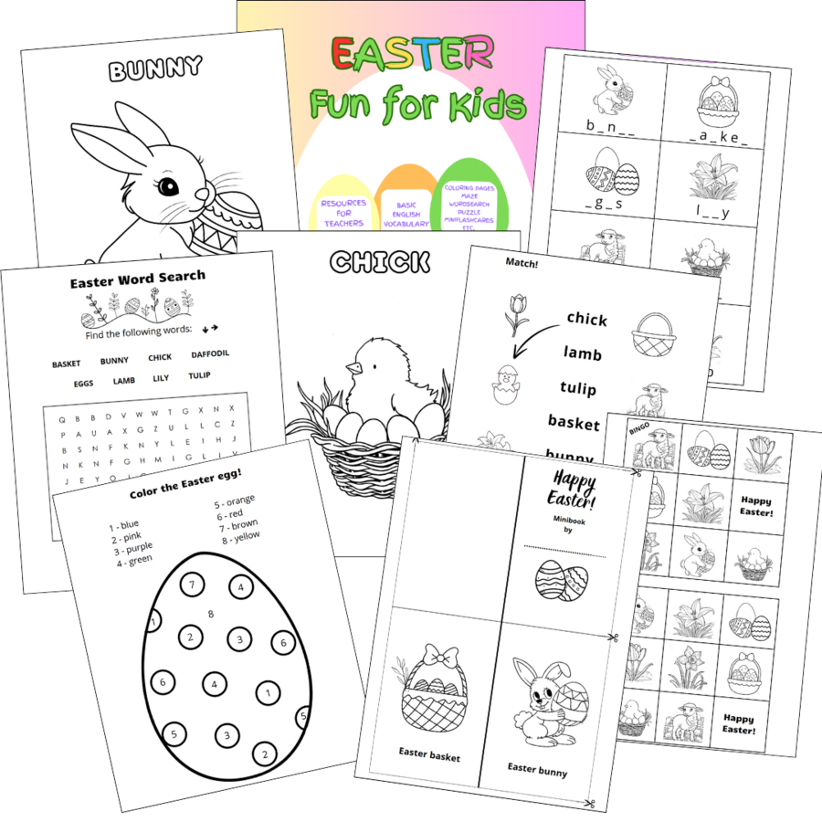 Easter Fun for Kids - karty pracy do kopiowania