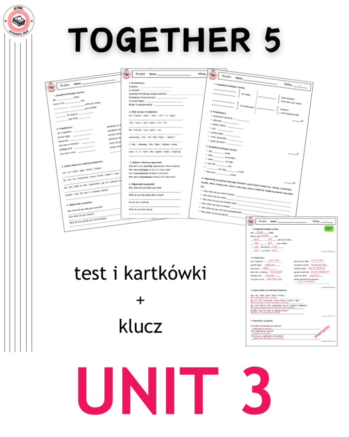 Together 5 - autorskie test i kartkówki do działu 3