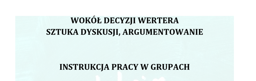 CIERPIENIA MŁODEGO WERTERA-KILKA POMYSŁÓW NA LEKCJE Z DZIEŁEM GOETHEGO