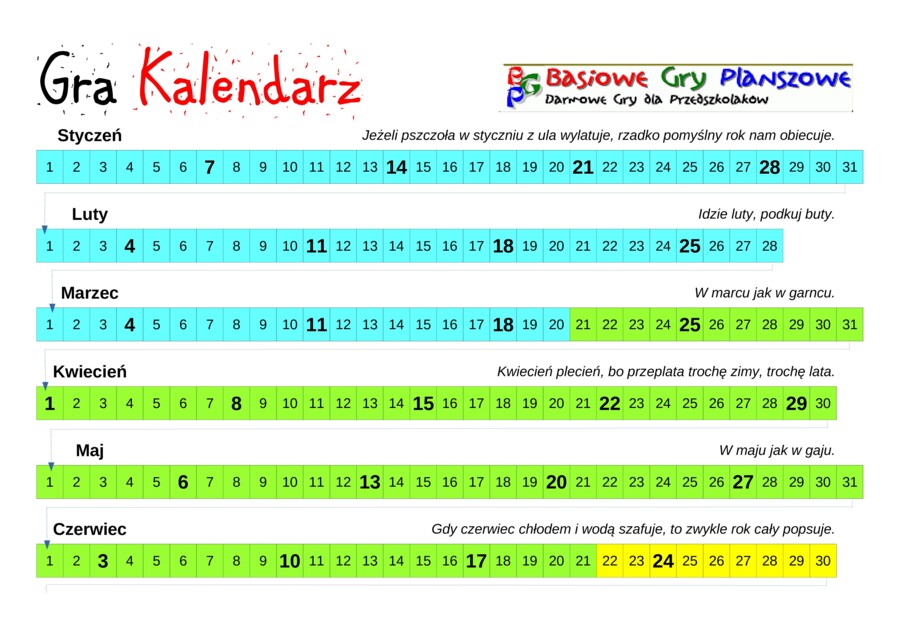 Kalendarz – Gra planszowa