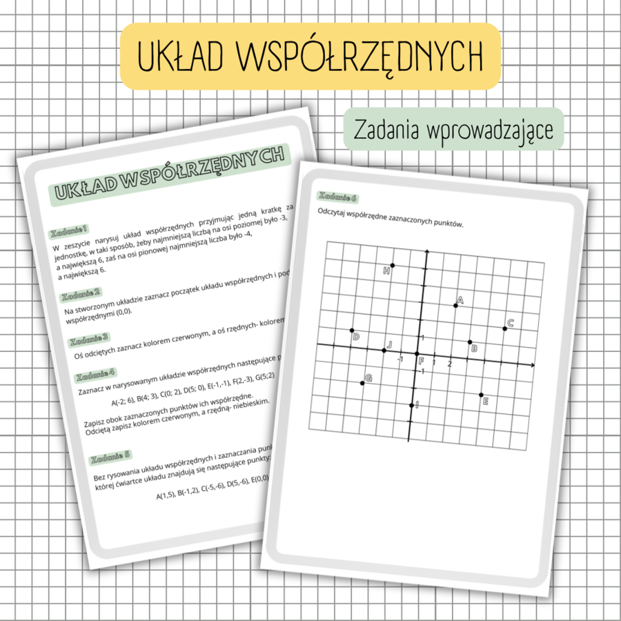 Układ współrzędnych - zadania wprowadzające.
