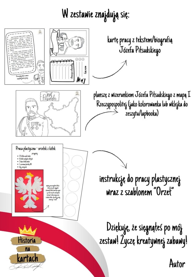 Kreatywny Zeszyt Historyczny: Niepodległa - karty pracy i prace plastyczne z okazji Święta Niepodległości.