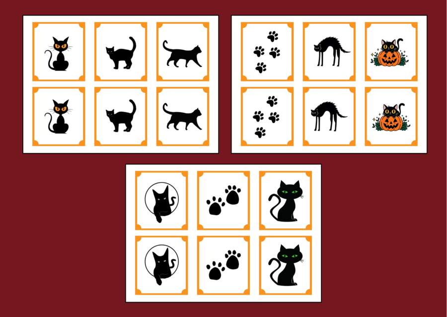 🖤🐱DZIEŃ KOTA – memory – 36 szt. – biblioteka – świetlica – przedszkole - Dzień Czarnego Kota