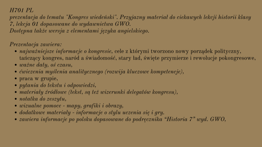 H701 pakiet prezentacja+scenariusz+karta pracy+fiszki+notatki