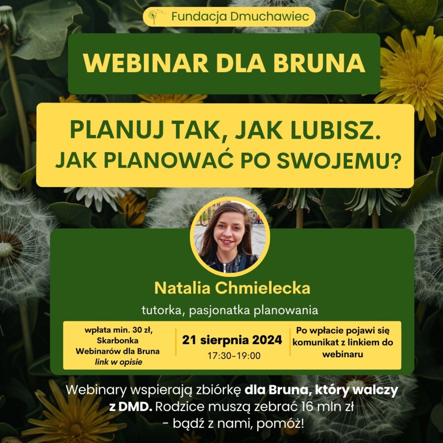 Webinar "Planuj tak, jak lubisz. Jak zacząć planować po swojemu?"