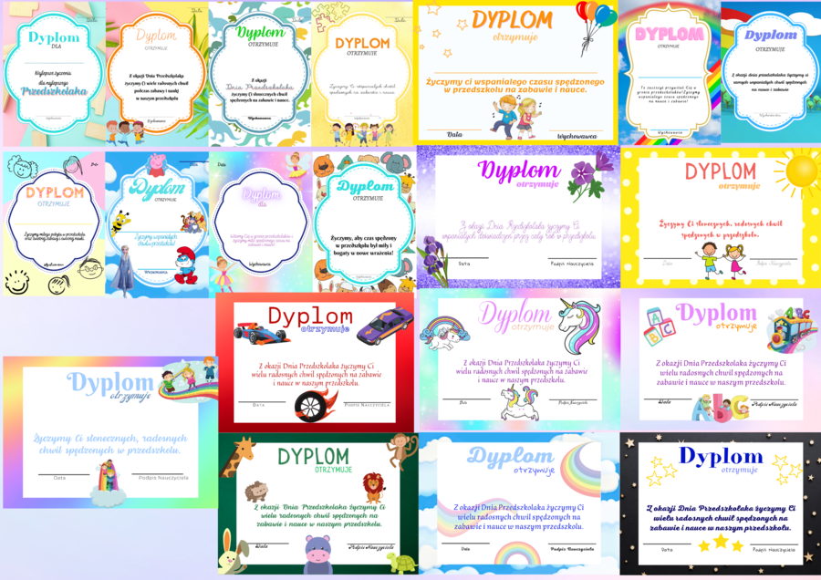 Dzień Przedszkolaka - girlandy, medale, dyplomy