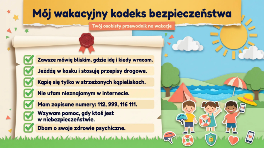 Tydzień dla Bezpieczeństwa MEN – prezentacja edukacyjna o bezpieczeństwie przed wakacjami
