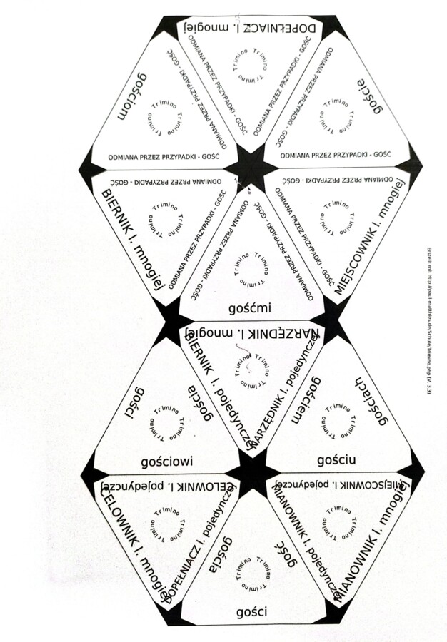 TRIMINO - odmiana przez przypadki