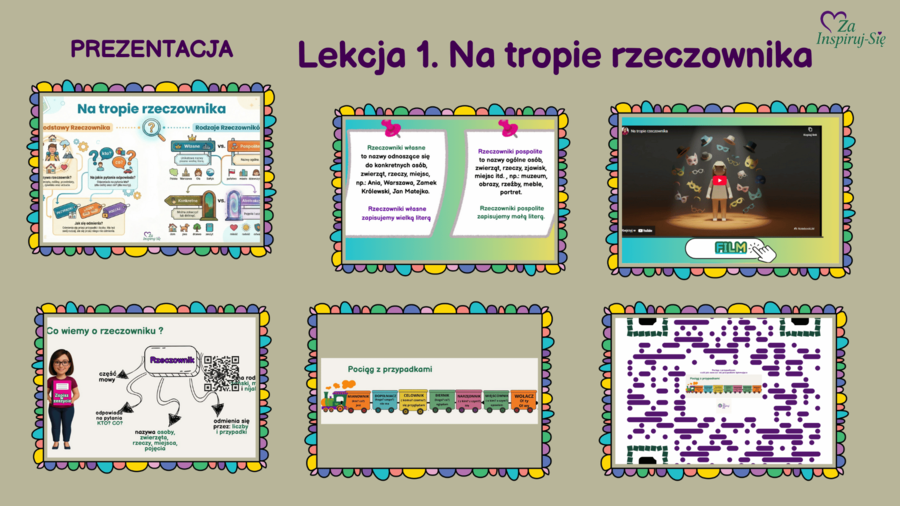 Rzeczownik -scenariusze , karty pracy, stacje zadaniowe (kl. V-VI)