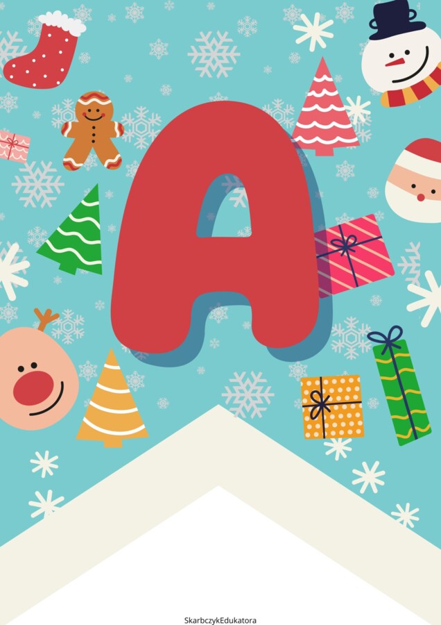 GIRLANDA świąteczna – cały alfabet, cyfry oraz znaki specjalne