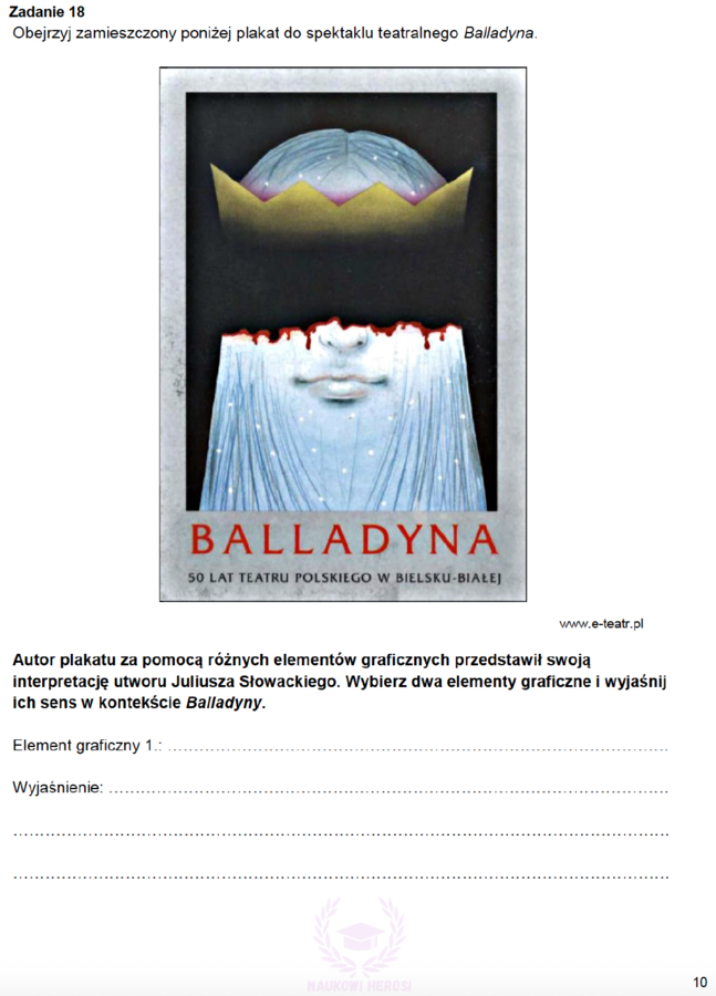 Zadania egzaminacyjne z j.polskiego - Znajomość lektur