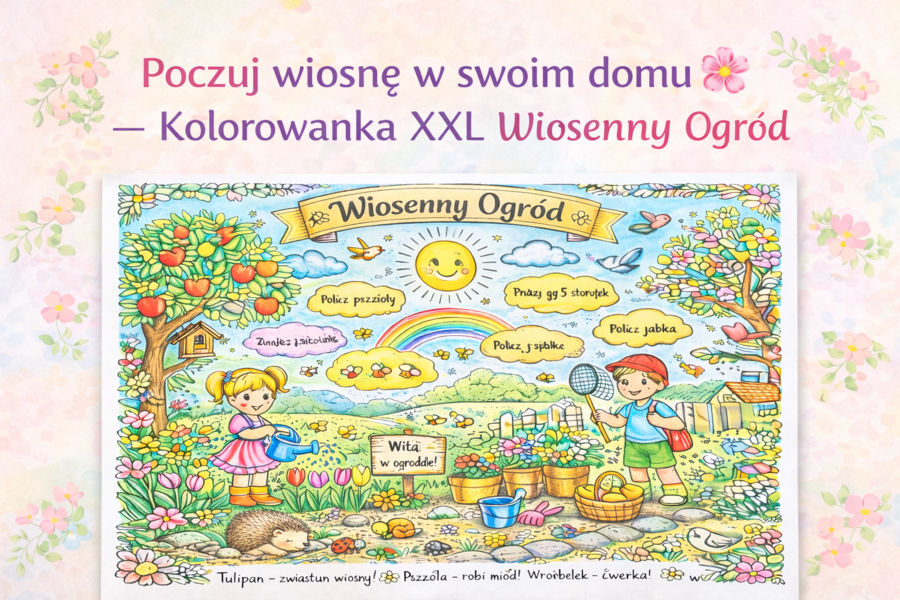 Kolorowanka "Wiosenny ogród"
