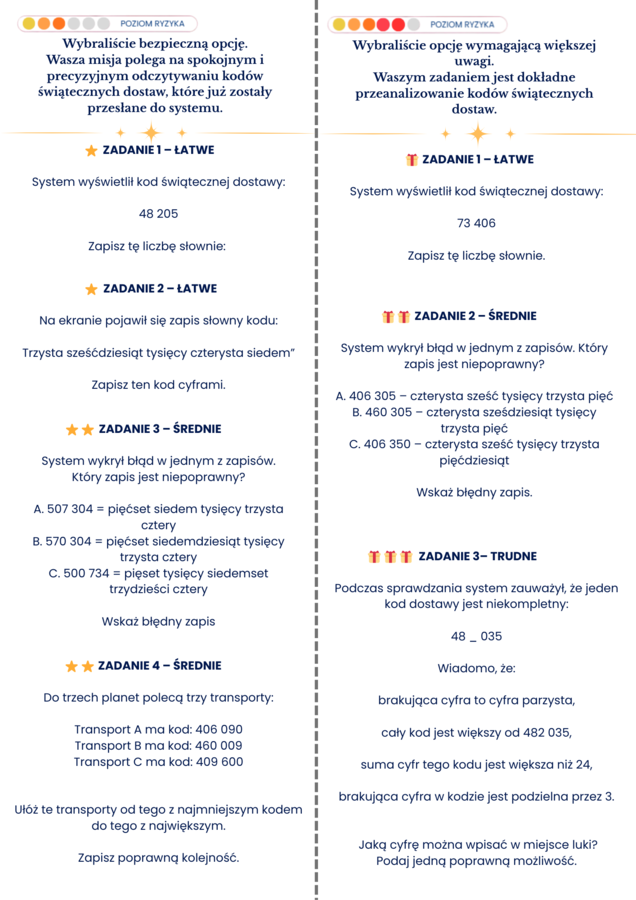 Świąteczno- matematyczna gra klasowa lub domowa | stacje zadaniowe | klasy 4- 6 | misja świąteczna ThinkRocket