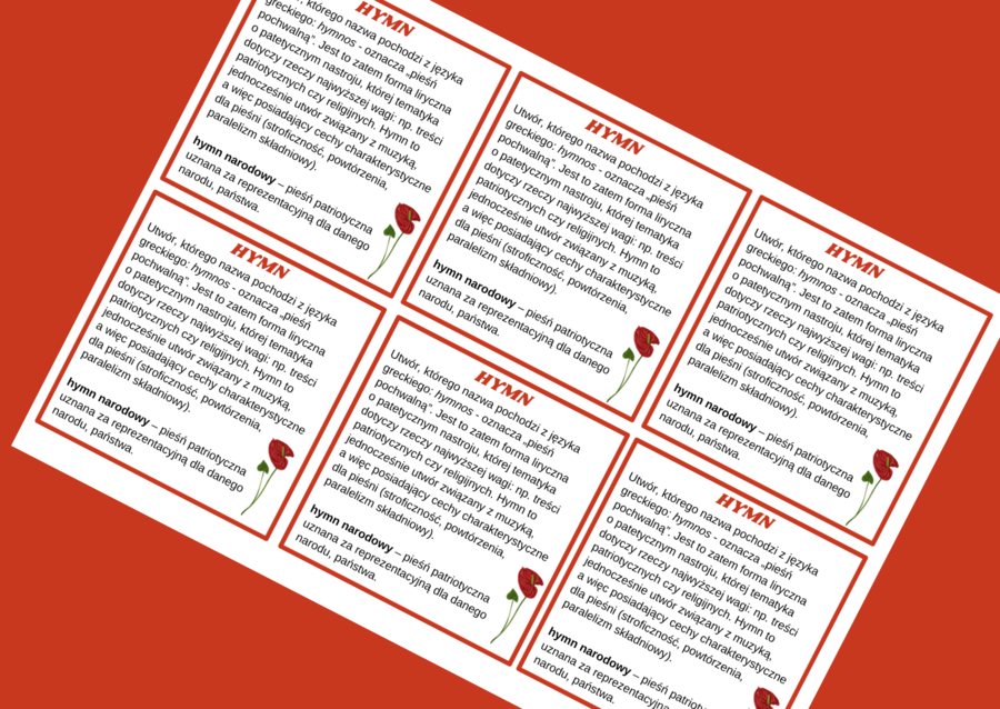 HYMN – cechy – wklejka - liryka