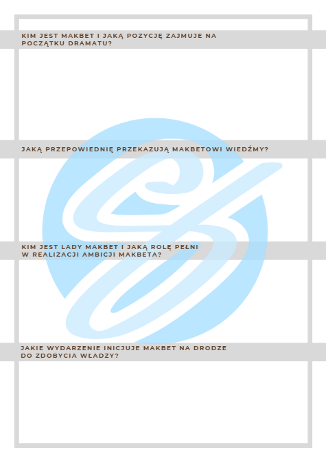 Makbet - William Szekspir pytania i odpowiedzi do lektury. Idealne narzędzie do powtórek przed maturą!