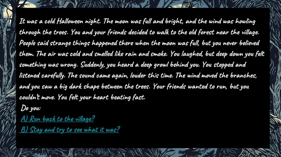 Halloweenowa czytanka – Pokieruj swoją przygodą (poziom A2–B1)