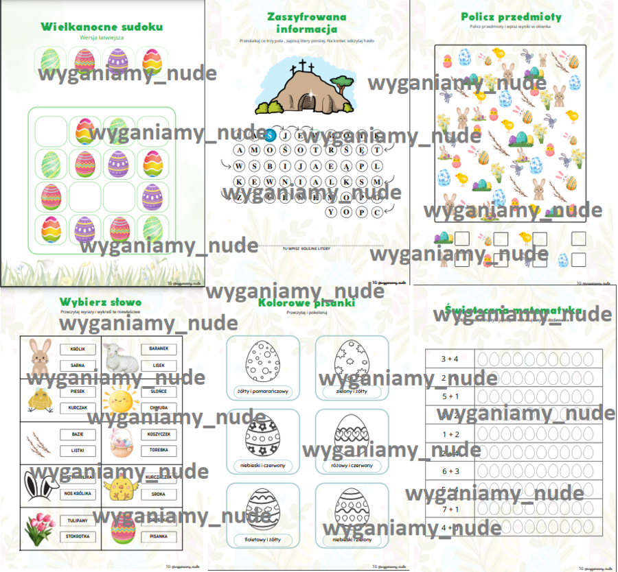 Wielkanoc karty pracy Święto Wielkiej Nocy