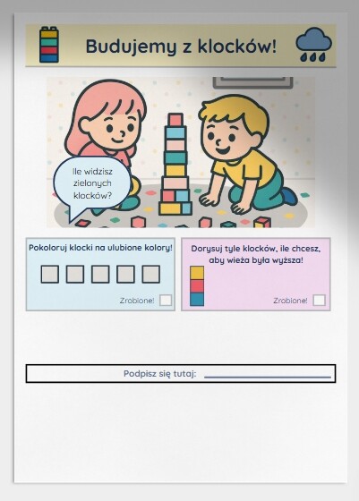 Karty pracy: "Co robić, gdy pada deszcz?"