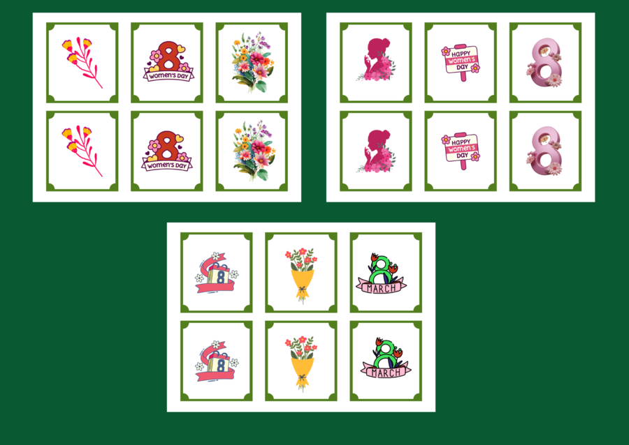 DZIEŃ KOBIET – memory – 36 szt. – biblioteka – świetlica – przedszkole