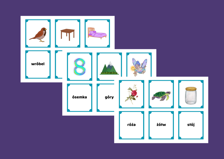 ORTOGRAFIA - wyrazy z "Ó" - memory - 30 szt.