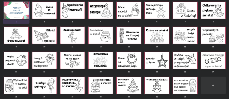 Świąteczne plakaty z miłymi słowami - życzeniami