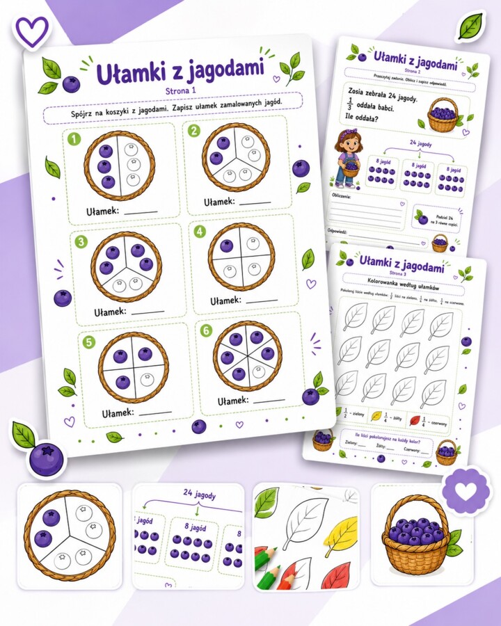 Ułamki z jagodami