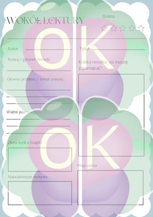 Mój Dziennik Lektur – Pakiet Kart Pracy i Tropiciel Czytelnictwa (6 stron)