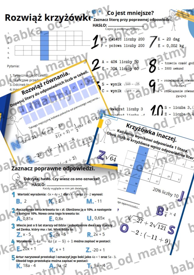 DZIEŃ MĘŻCZYZN - utrwalenie wiadomości przed E8 z matematyki