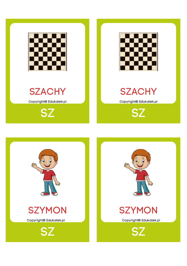 Memory logopedyczne – głoski szumiące