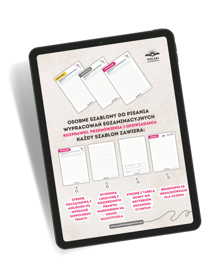 Estetyczne szablony na wypracowania E8 + lista archiwalnych tematów CKE