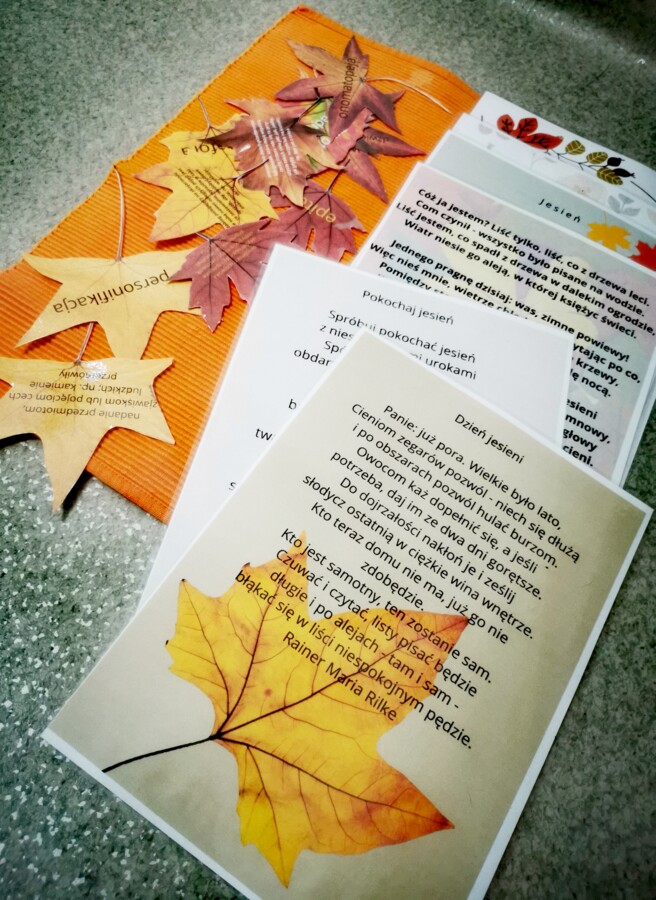 Jesień - środki stylistyczne - wiersze