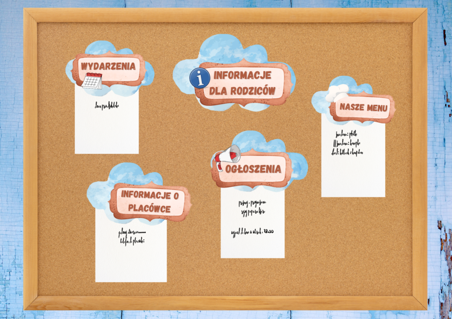 Na rozpoczęcie roku dekoracje- pakiet chmurki