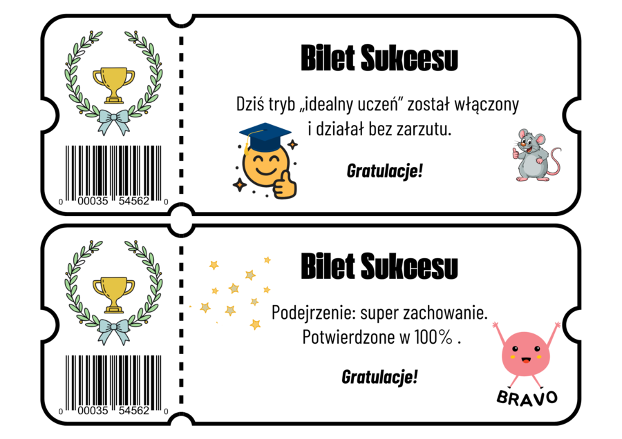 Bilety sukcesu- narzędzie motywacyjne dla uczniów