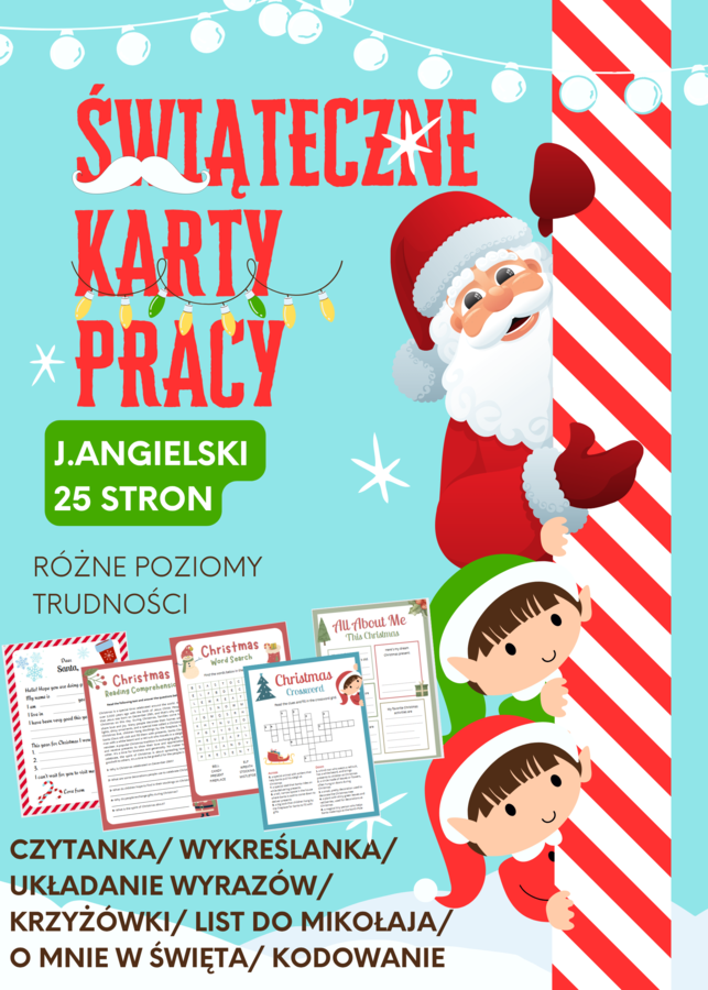 🎄 Świąteczne karty pracy – język angielski 🎅
