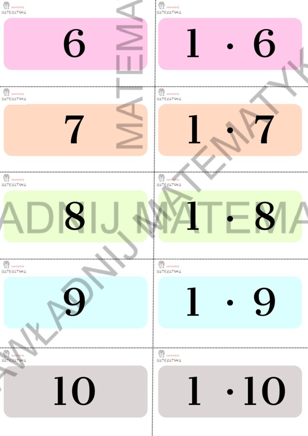 FISZKI - MNOŻENIE DO 100