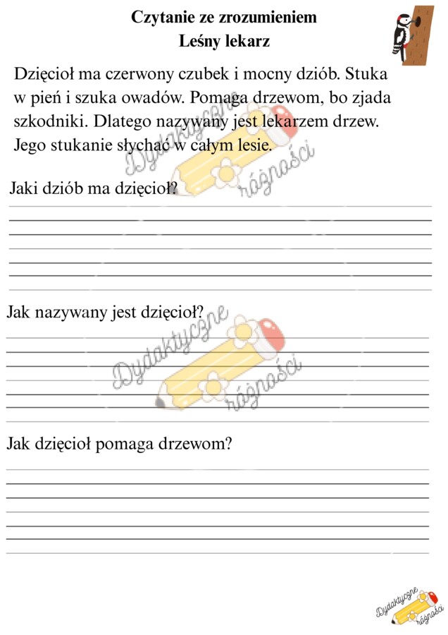 Wiosenne ptaki - 5 tekstów na czytanie ze zrozumieniem KLASA 1. (Wróbelek Felek, Gniazdo na drzewie, Zwinne jaskółki, Leśny lekarz, Kukułka).
